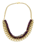 Janna Conner Gold Plated Semi Gabor Necklace